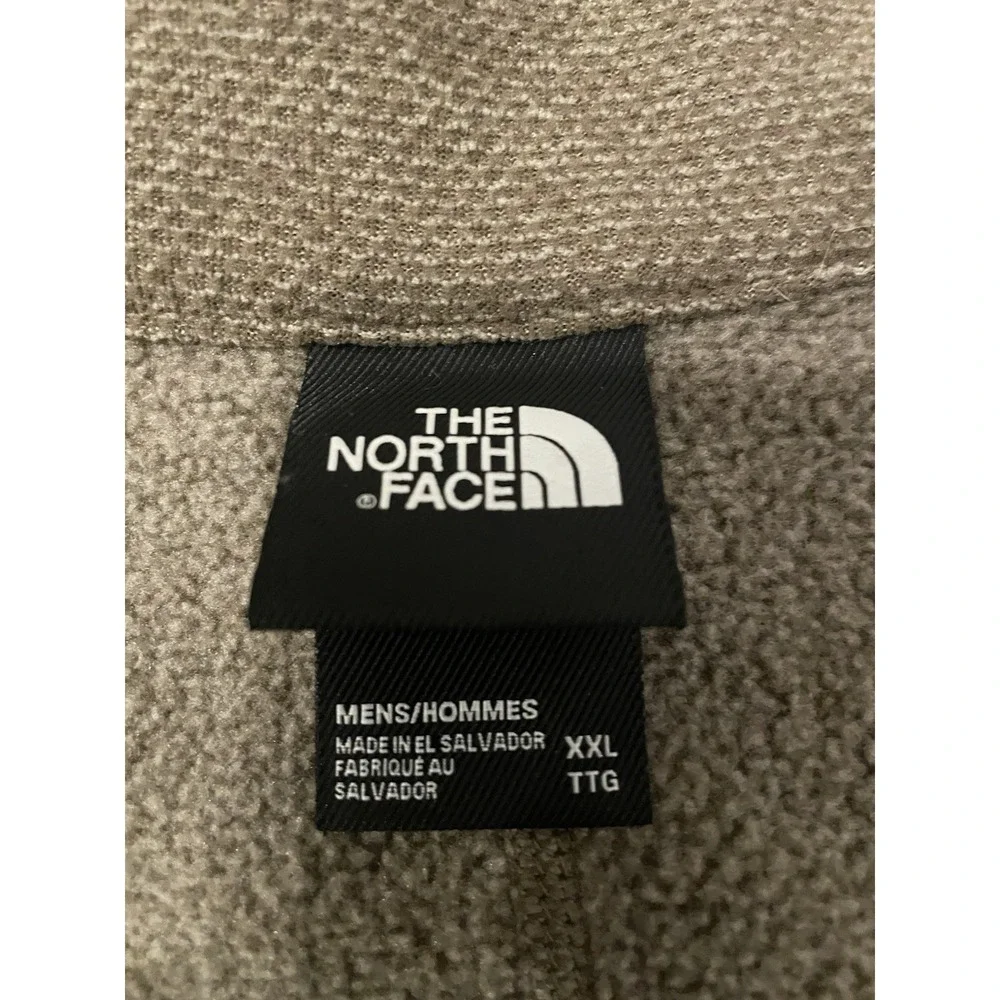The North Face Men's Xxl Brown Textured Grid Fleece 1/4 Zip Pullover Jacket